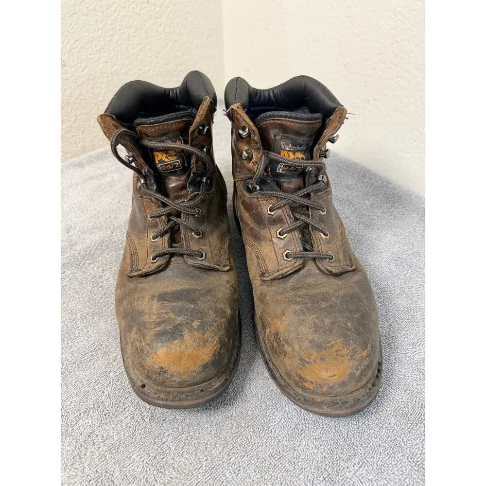 Timberland PRO Pit Boss Steel Toe Men 10.5M Broken In Rugged Work Boots